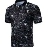 Premium sublimation polo shirt with custom logo embroidery and sleek athletic fit.